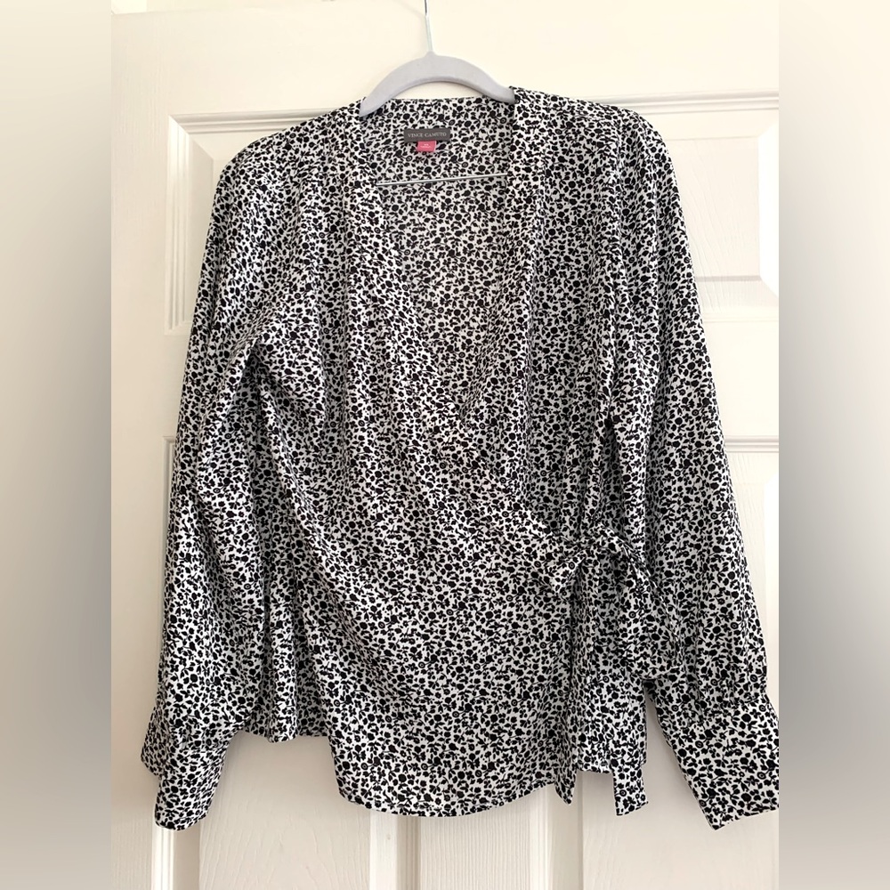 Small flower print Vince Camuto wrap blouse